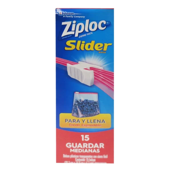 BOLSA ZIPLOC CIERRE FACIL MEDIANA X 15