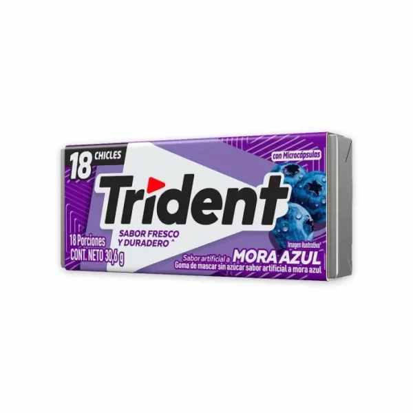 CHICLET TRIDENT MORA AZUL X18UN
