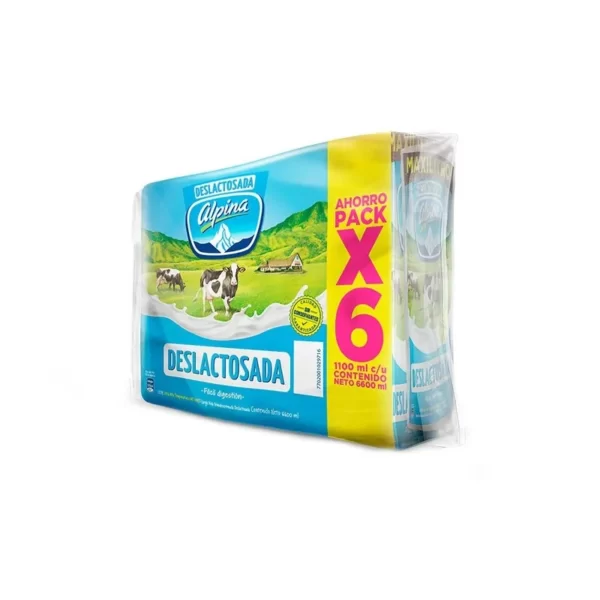 LECHE ALPINA DESLACTOSADA 6UN X1100ML