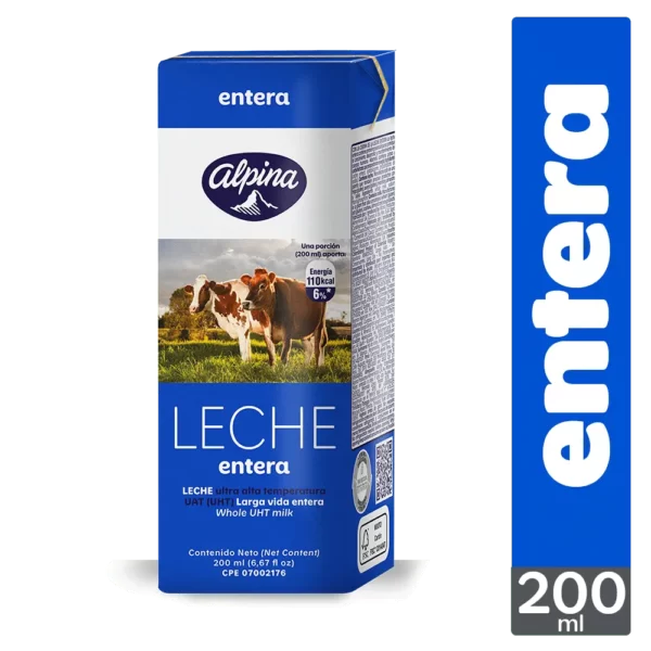 LECHE ALPINA ENTERA CAJA X 200 ML