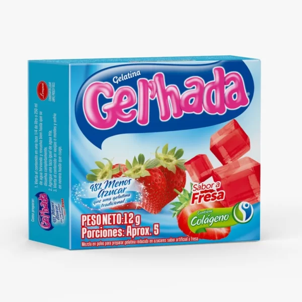 GELATINA GELHADA FRESA 98% MEN/AZUC X12G