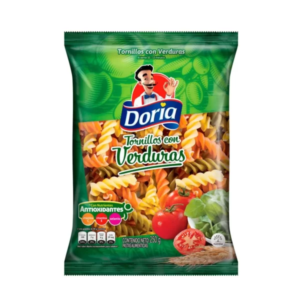 PASTA DORIA TORNILLOS VERDURAS X250G