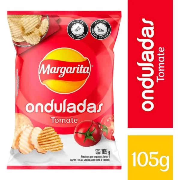 PAPAS MARGARITA ONDULADAS TOMATE X105G